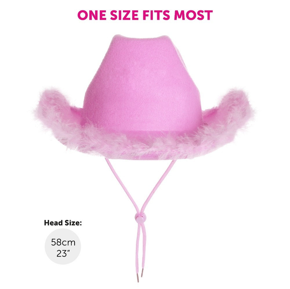 Lilac Pink Cowboy Hat with Marabou Trim