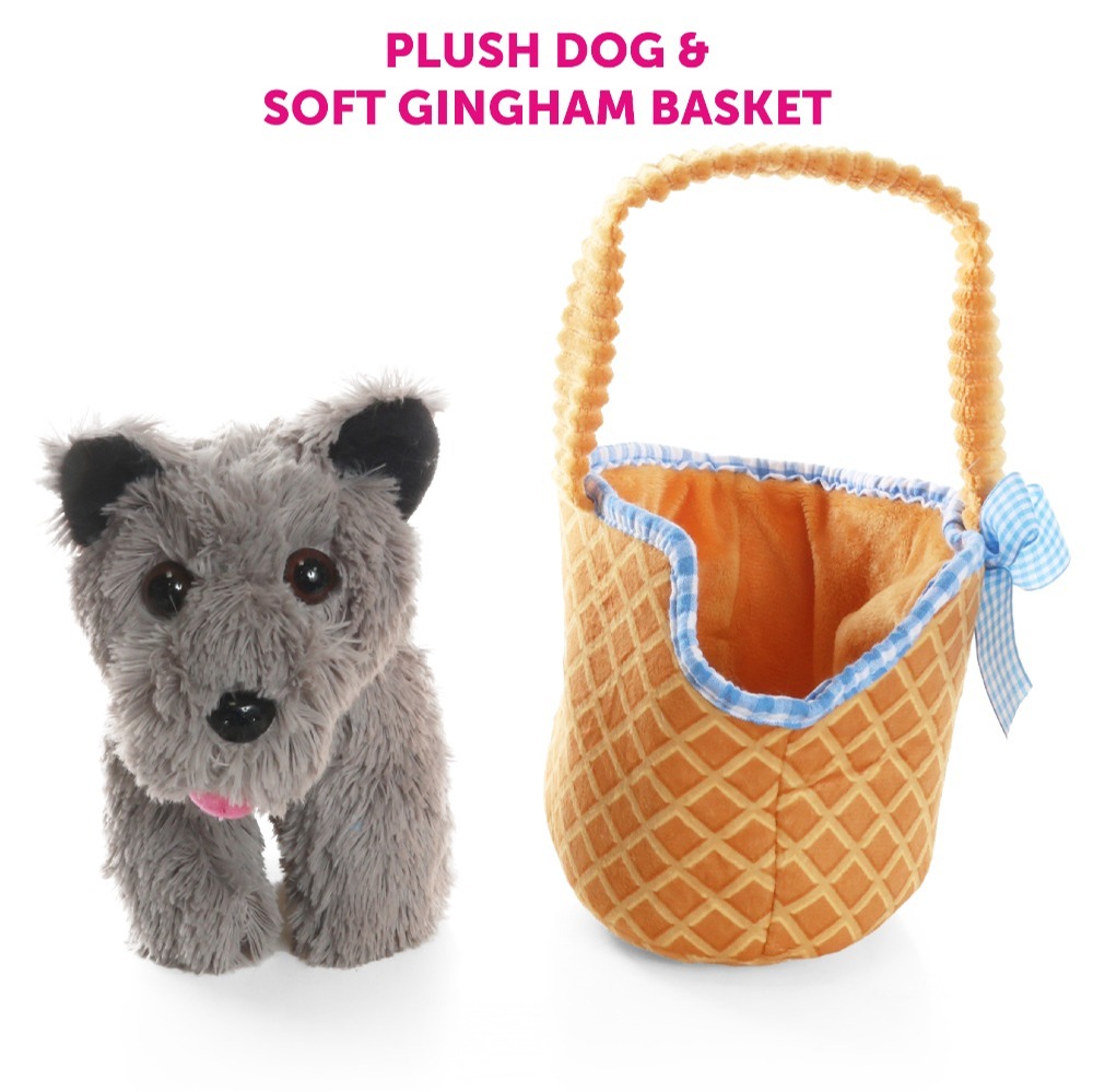 Soft Gingham Basket & Toto Dog Toy Set