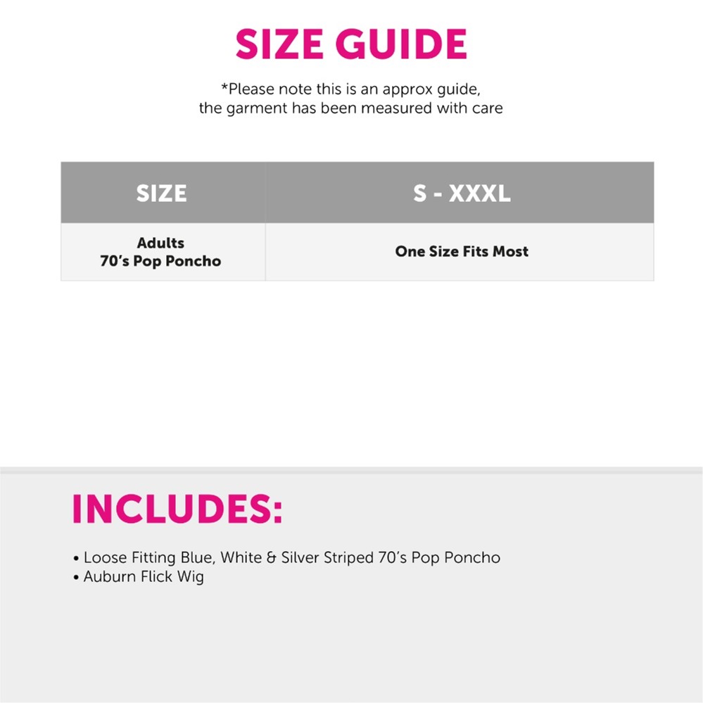 70's Pop Poncho with Auburn Flick Wig