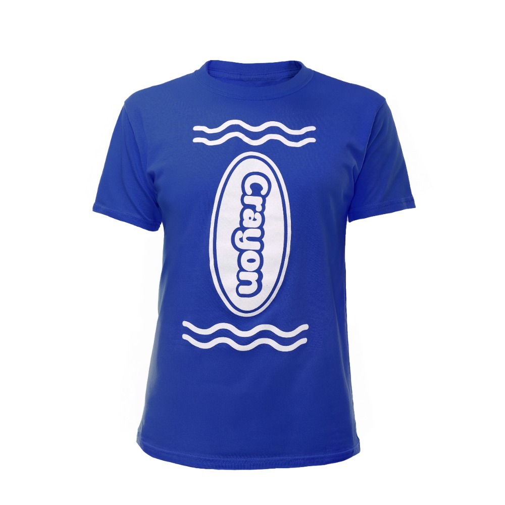 Royal Blue Crayon T-Shirt – Fun Costume Top for Adults | Sizes S to XXL – Ideal for Events, Parties & Groups