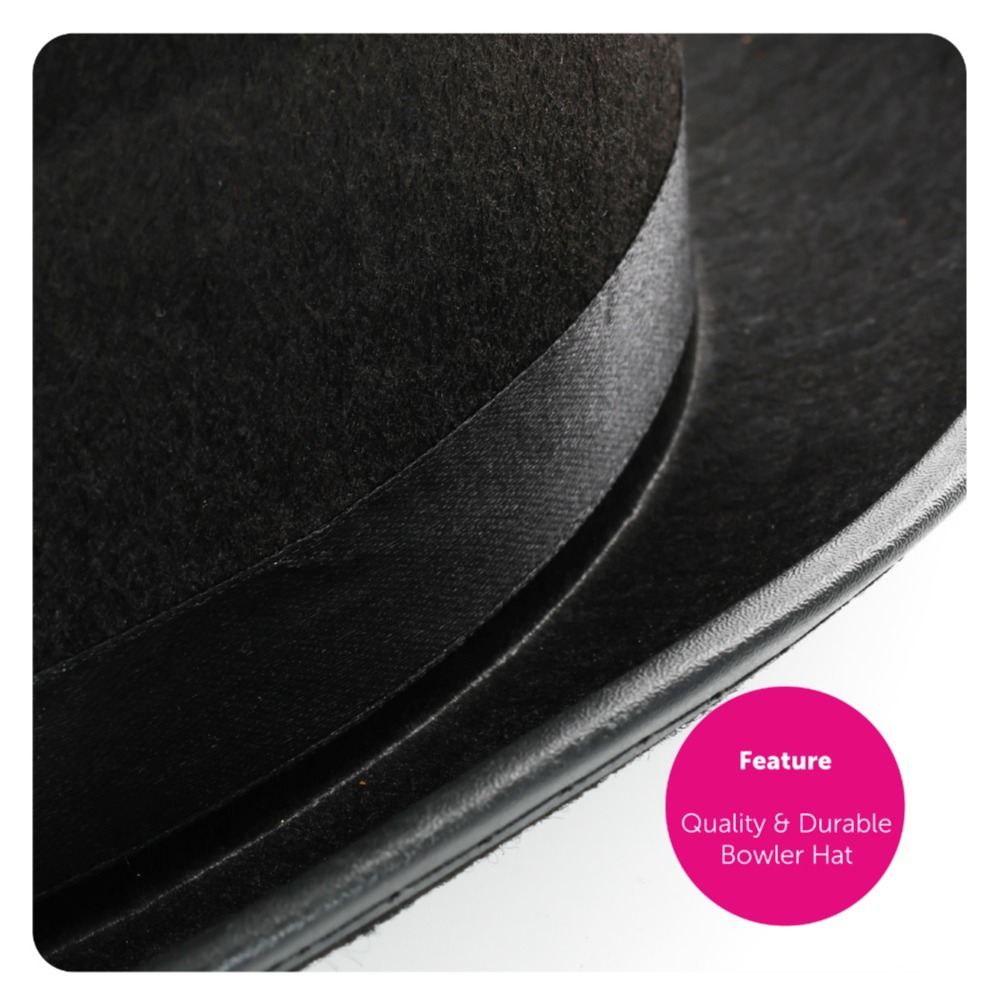 Ladies Magical Nanny Costume - with Plain Bowler Hat