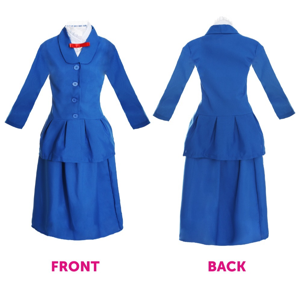 Ladies Magical Nanny Costume - with Plain Bowler Hat