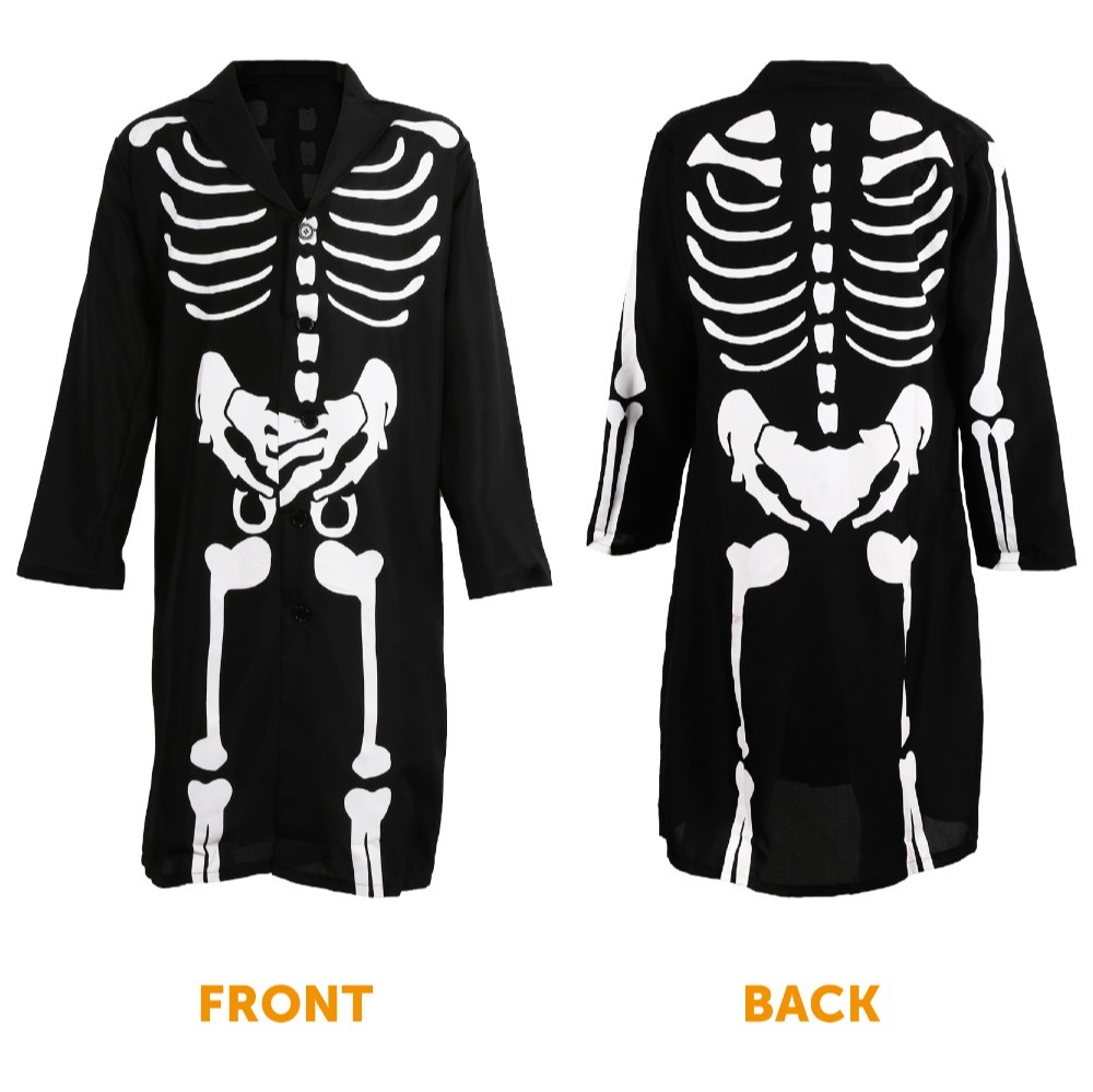 Adults Skeleton Costume - with Glow in the Dark Mask & Top Hat