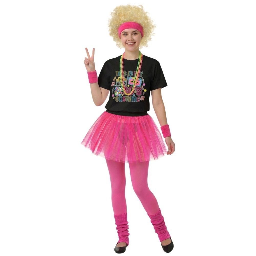 Click to view product details and reviews for Adults 80’s Costume 8 Pcs Black T Shirt Tutu Beaded Necklace Blonde Afro Wig Tights Leg Warmers Sweat Bands Large. Click to view product details and reviews for Adults 80’s Costume 8 Pcs Black T Shirt Tutu Beaded Necklace Blonde Afro Wig Tights Leg Warmers Sweat Bands Large.