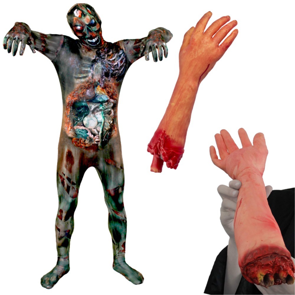 Adults Zombie Skinsuit Costume with Severed Arm