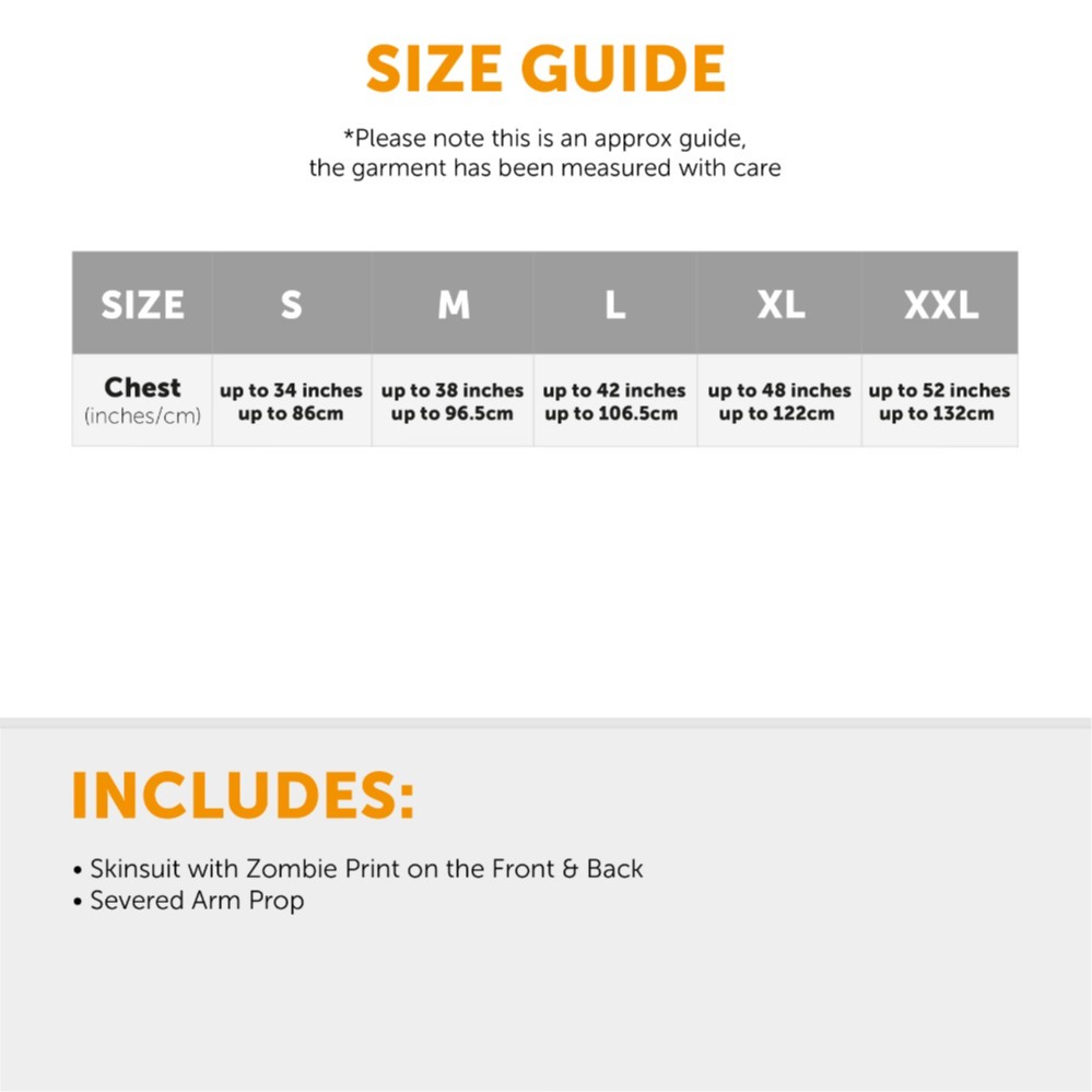 Adults Zombie Skinsuit Costume with Severed Arm