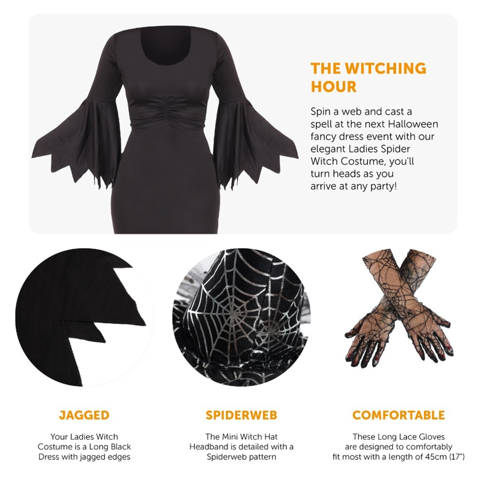 Ladies Spider Witch Costume