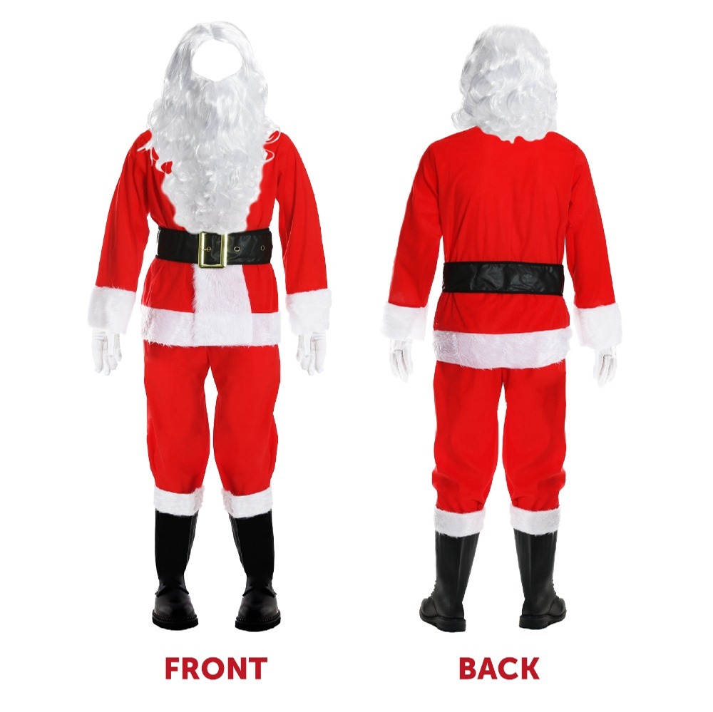 10 Piece Santa Costume Set - with Bell