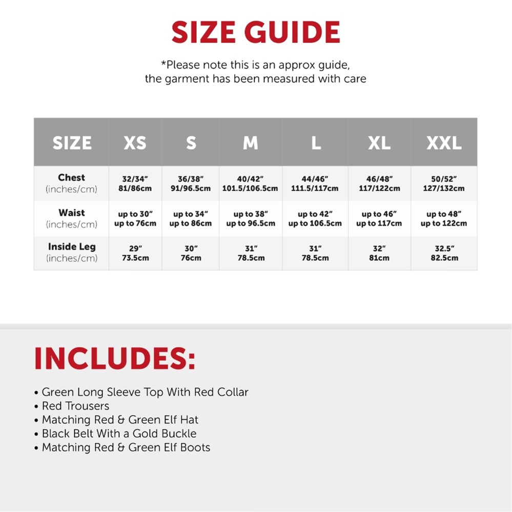 Ladies 5 Piece Elf Costume