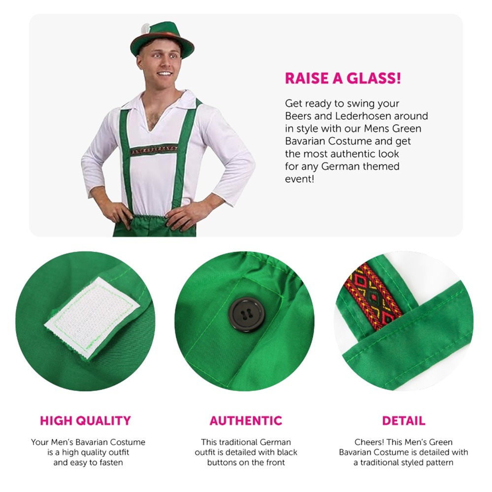 Mens Green Bavarian Costume