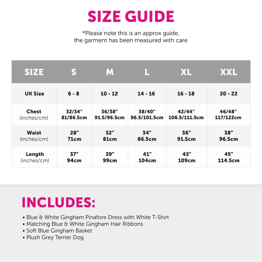 Adults Kansas Girl Costume - Hair Ties & Basket with Dog