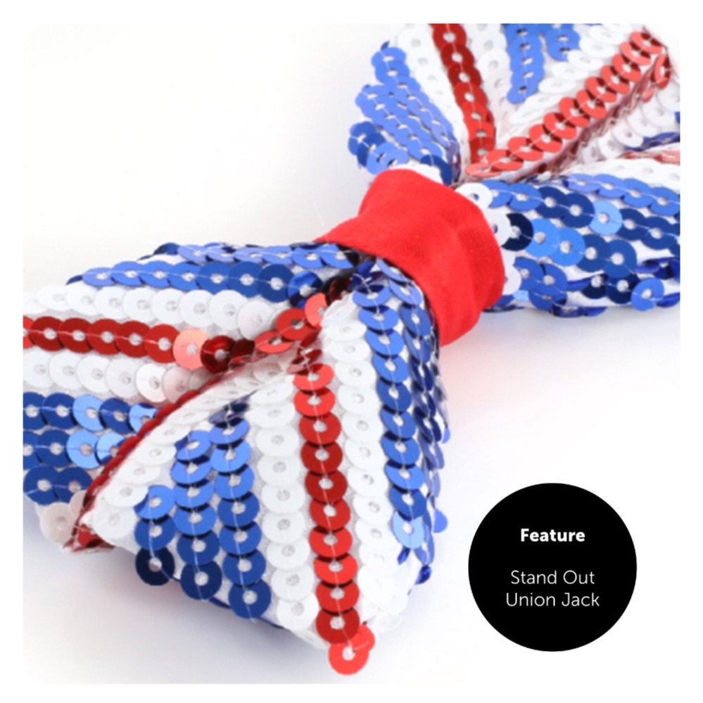Union Jack Sequin Bowtie