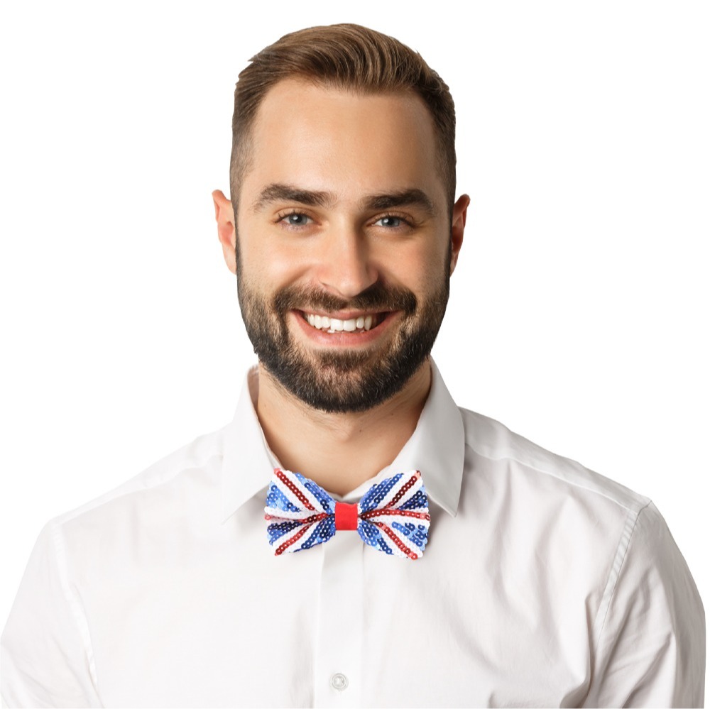 Union Jack Sequin Bowtie