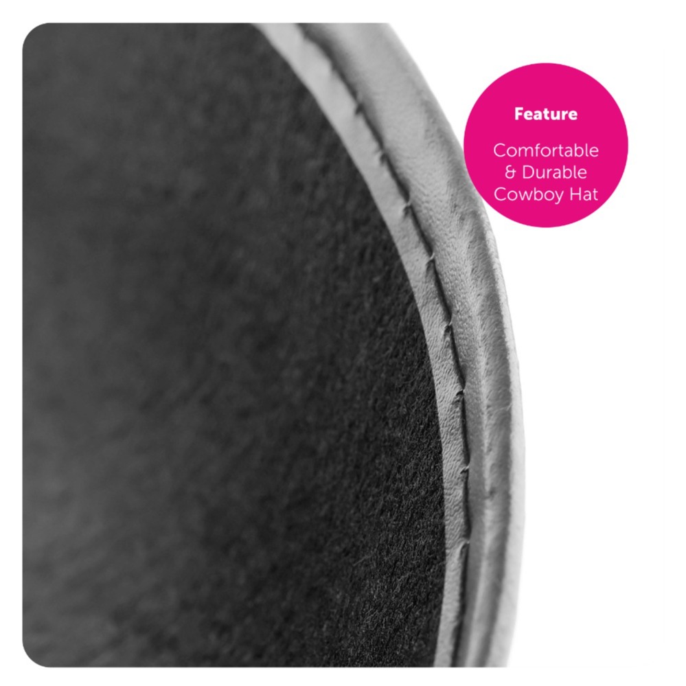 Adults Wild Western Costume | 3 Pcs | Brown Poncho, Black Bandana & Black Star Studded Cowboy Hat