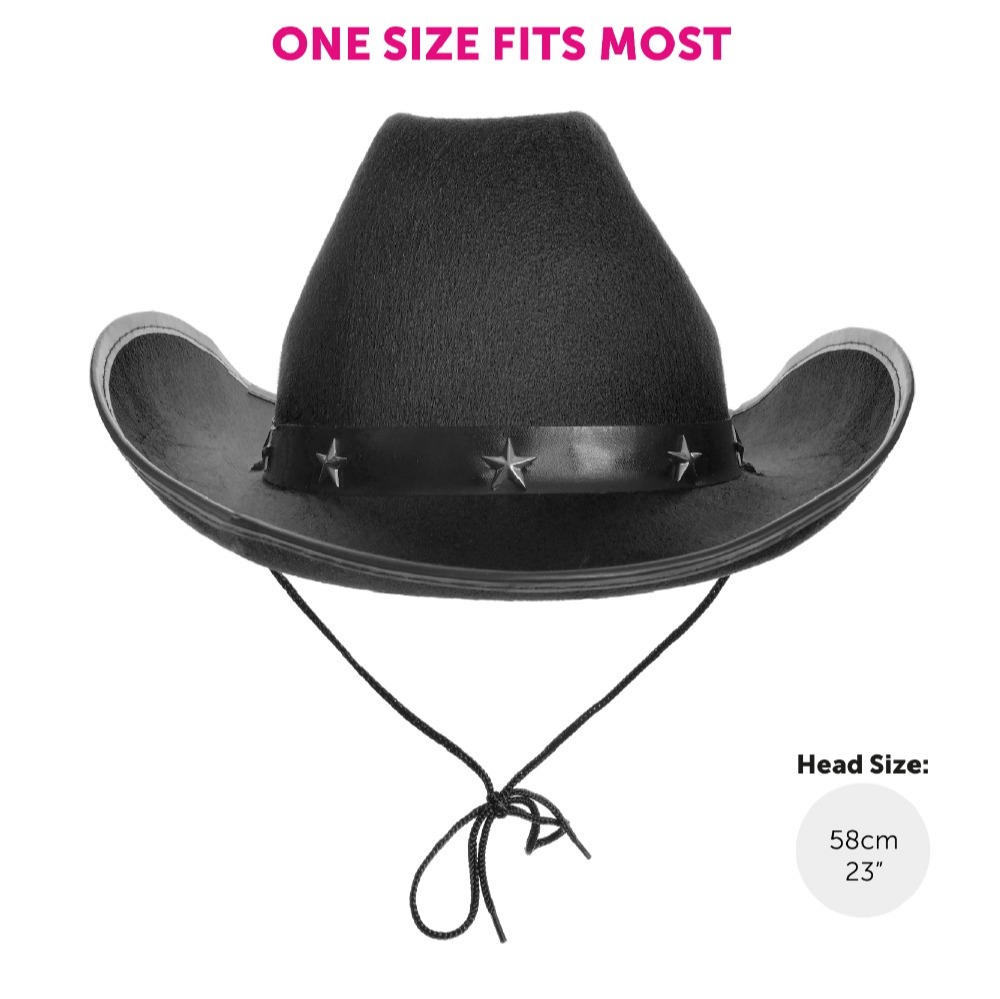 Adults Wild Western Costume | 5 Pcs | Brown Poncho, Cigar, Black Bandana, Holster & Black Star Studded Cowboy Hat