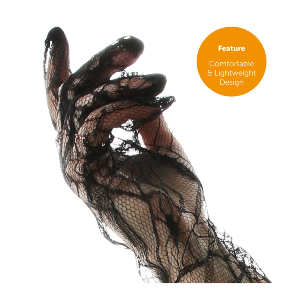 Ladies Spider Web Gloves & Tights Set | 2 Pcs | Halloween Accessory Bundle
