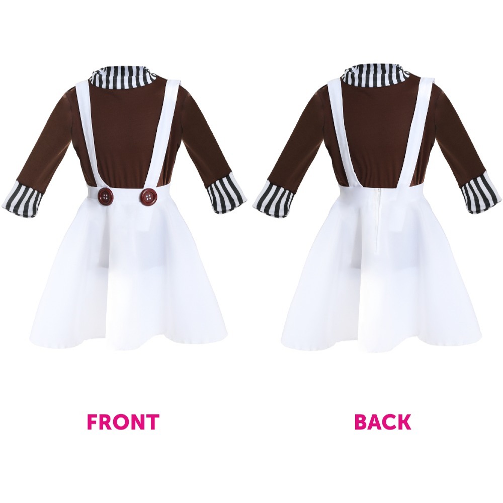 Girls Chocolate Factory Worker Costume - with Wig