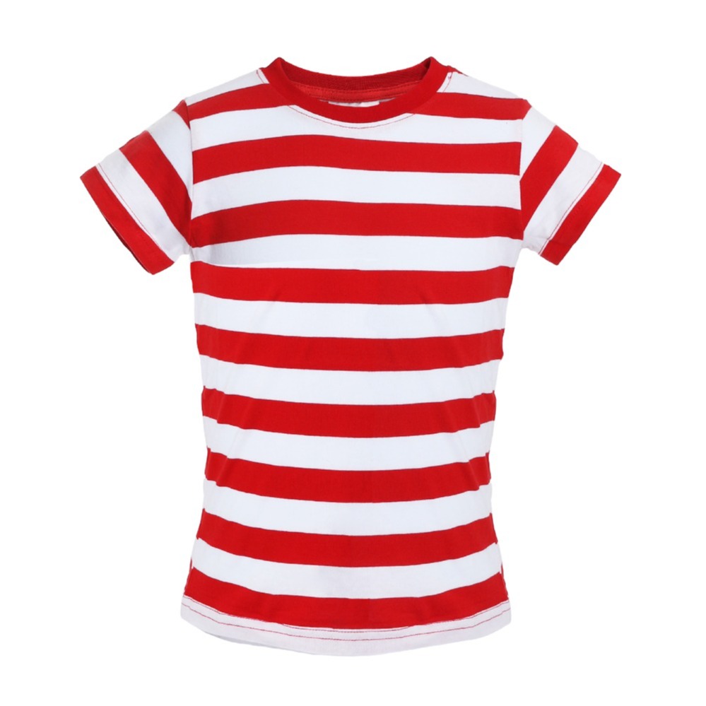 Childs Red and White Striped Short Sleeve Top