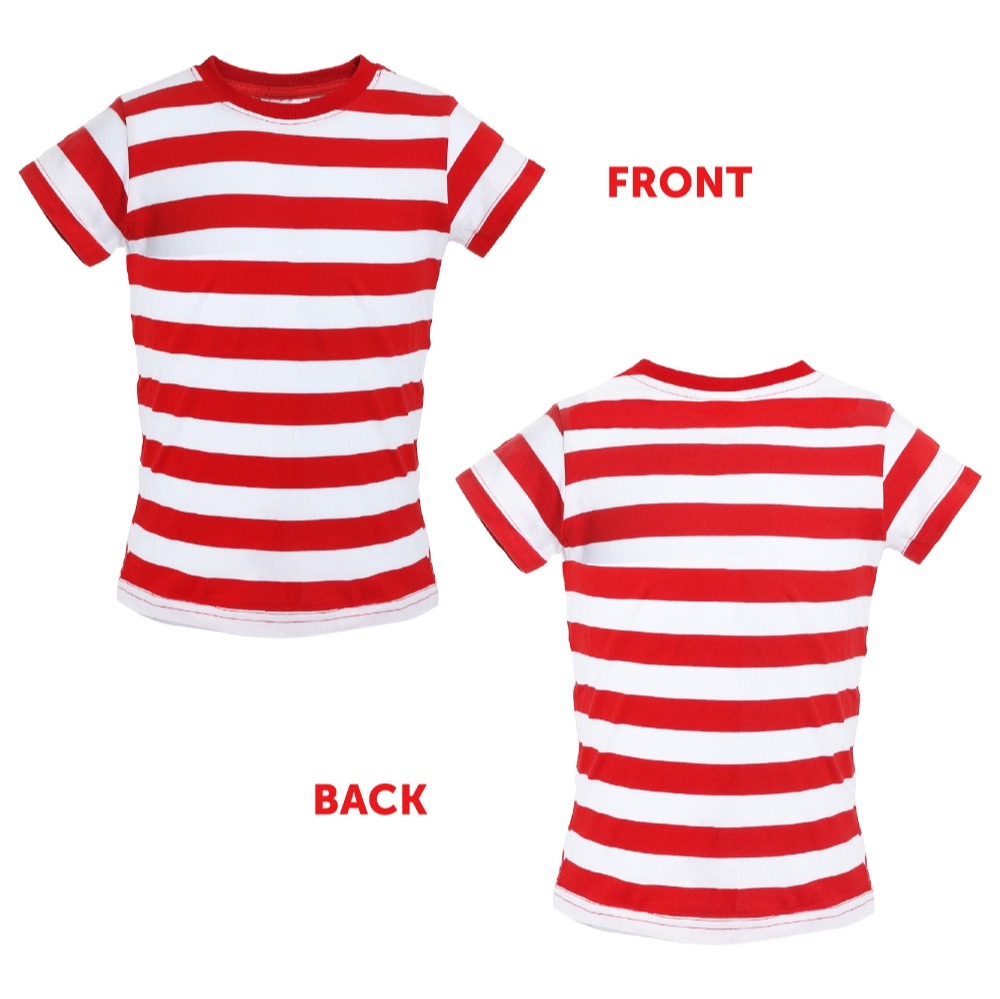 Childs Red and White Striped Short Sleeve Top