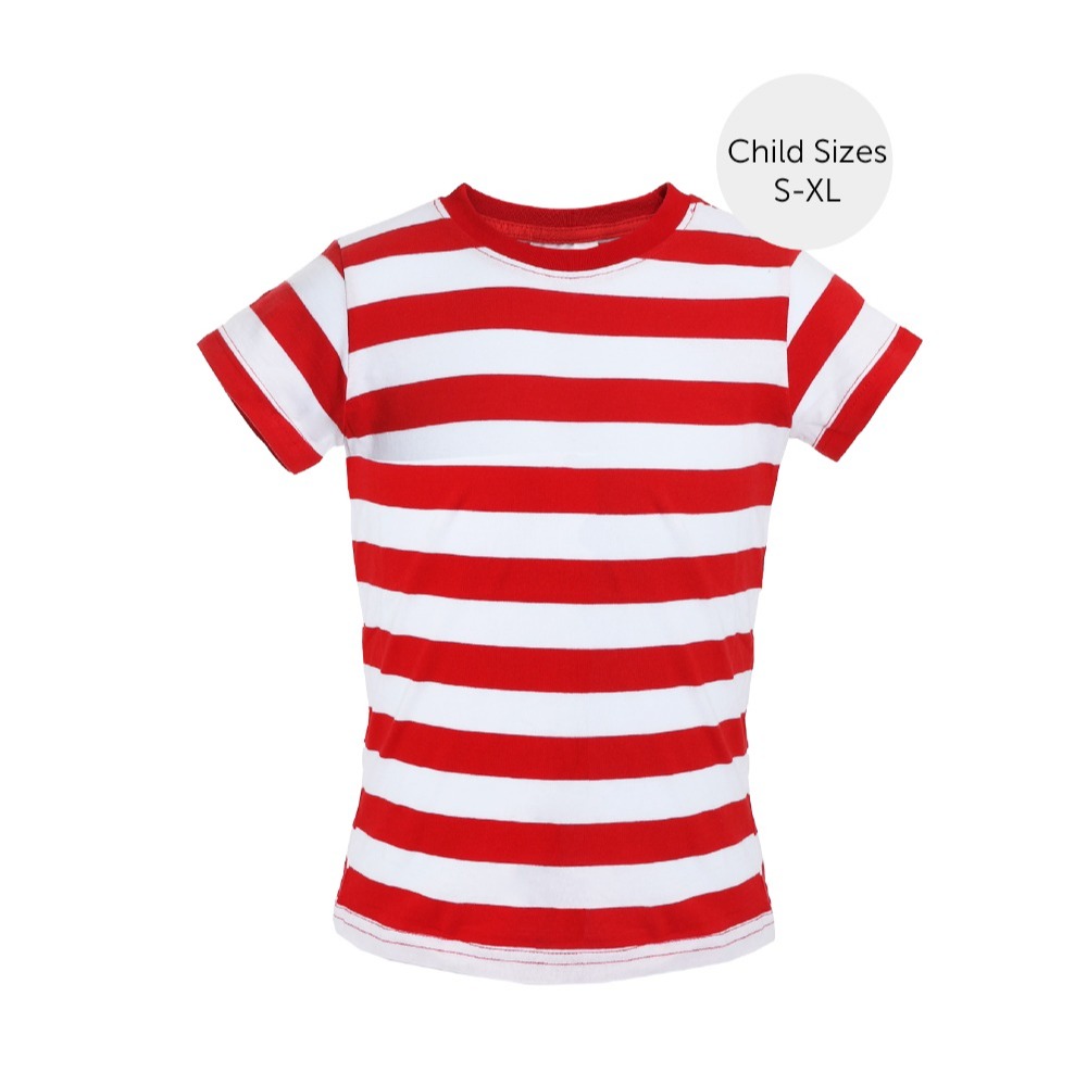 Childs Red and White Striped Short Sleeve Top