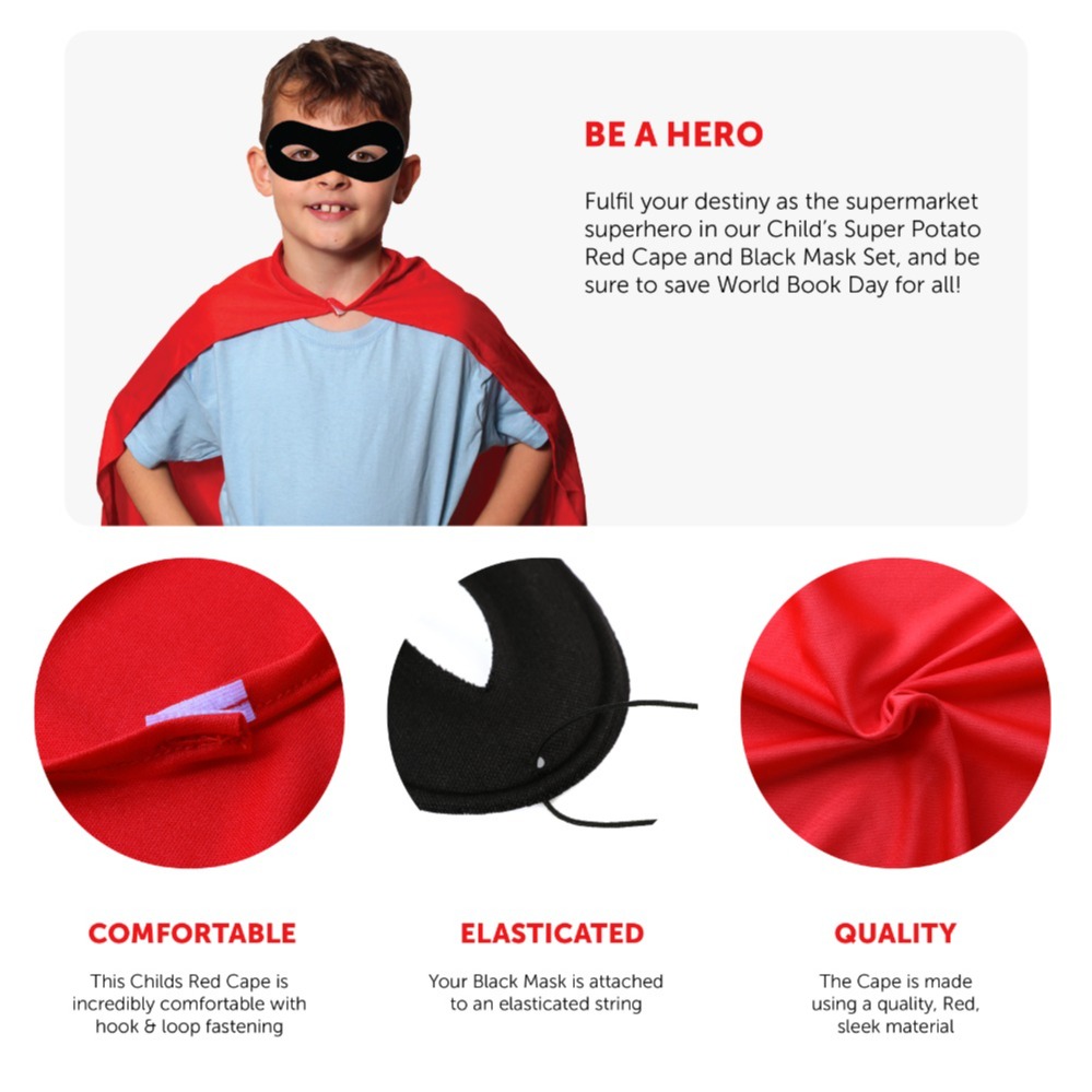 Child's Super Potato Costume Hero Set - Black Mask