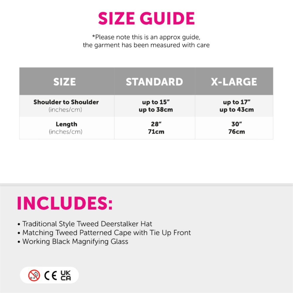 Childs Victorian Detective Costume with Magnifying Glass