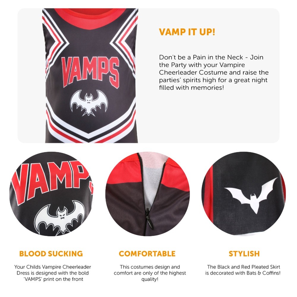 Girls Vampire Cheerleader Costume