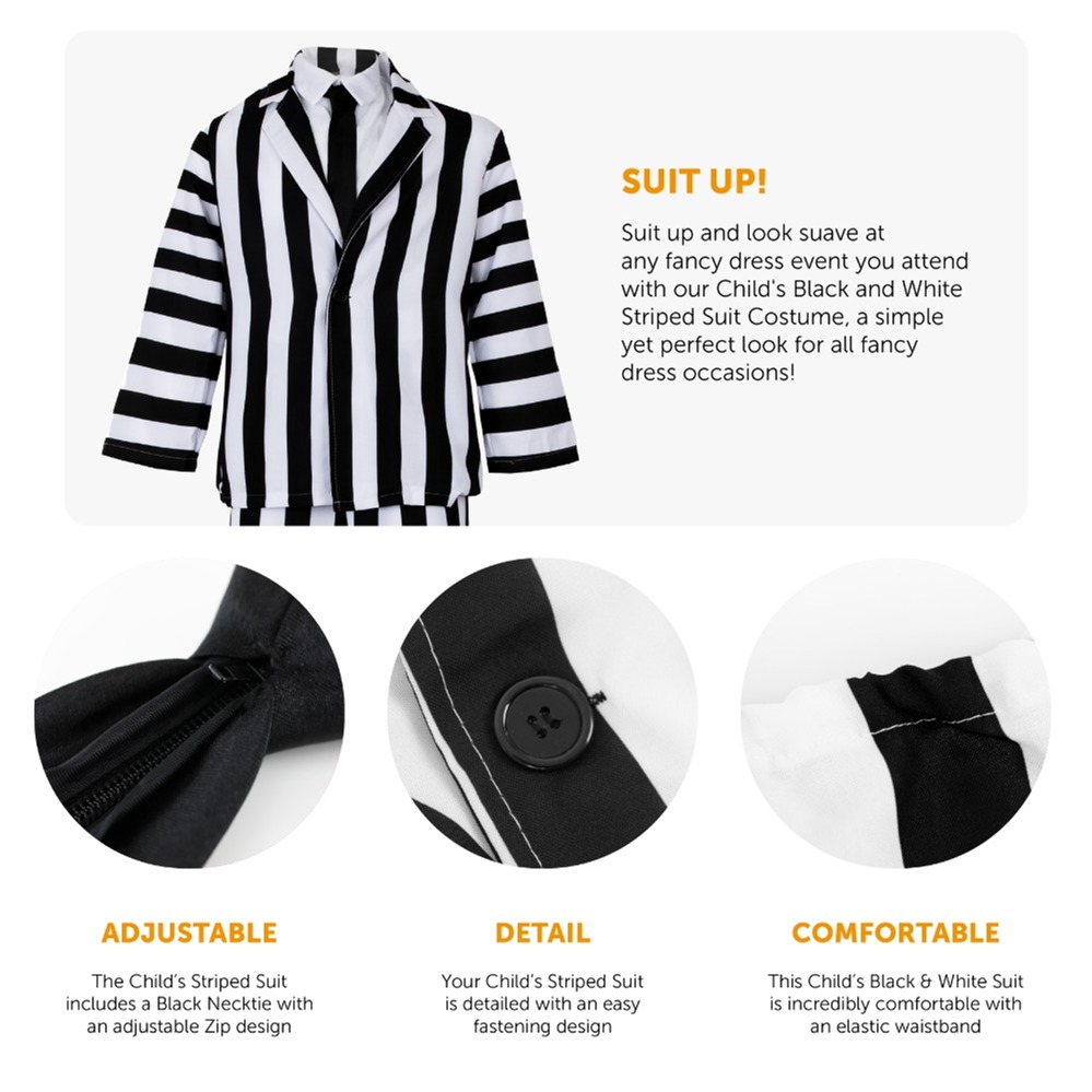 Childs Striped Ghost Suit Costume