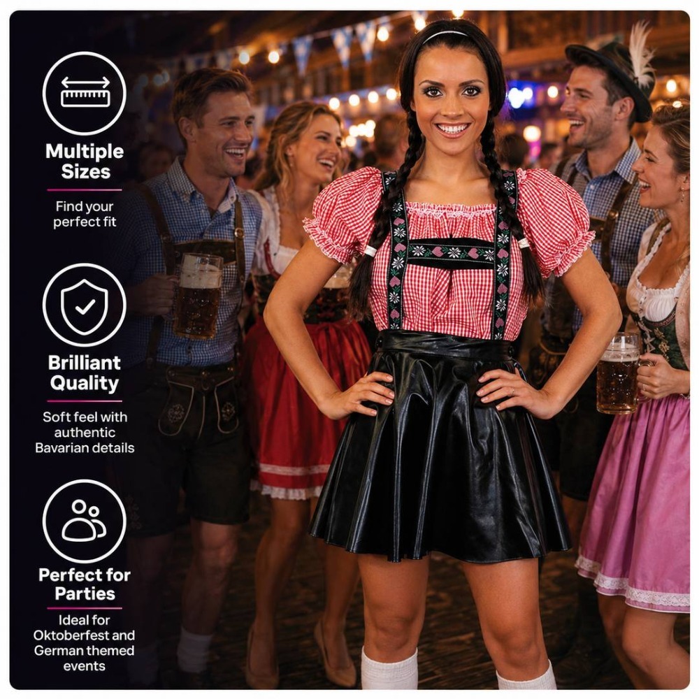 lederhosen ladies fancy dress Womens Deluxe Bavarian content_SizeGuide:womens