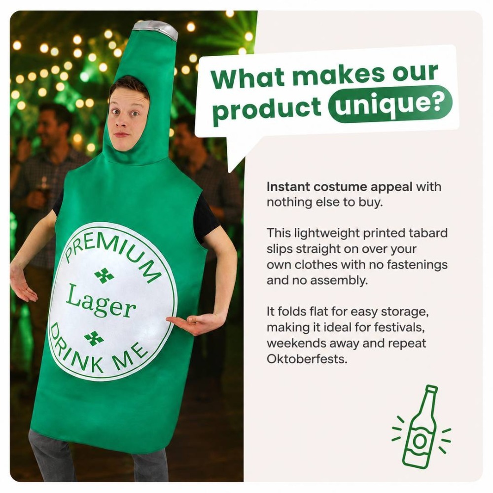 Adults Green Beer Bottle Costume