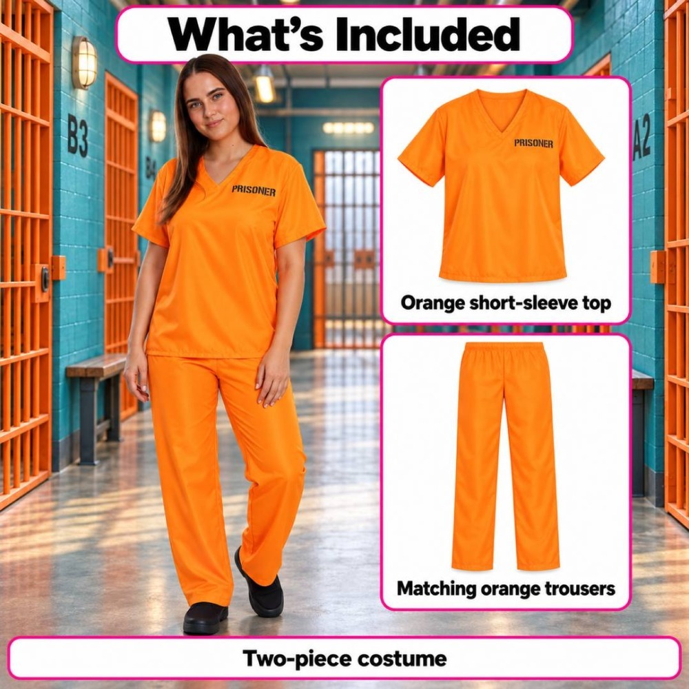 Ladies Orange Prisoner Costume