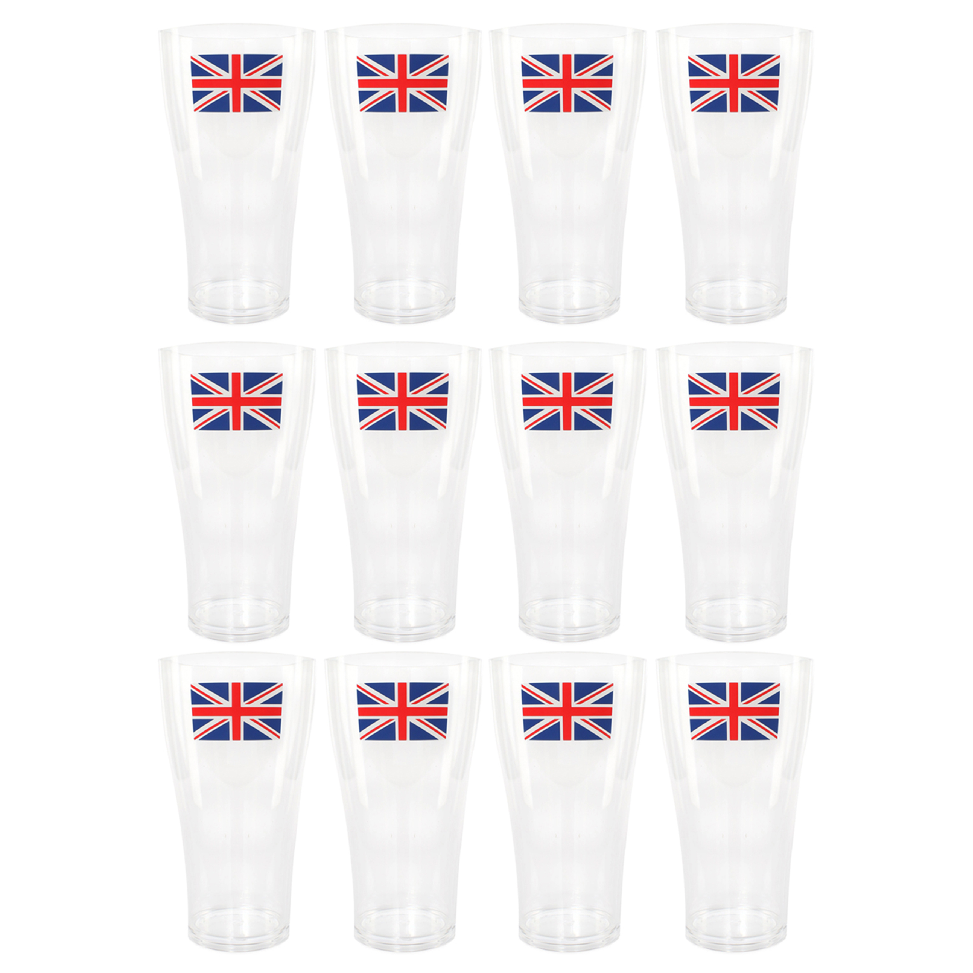 Union Jack Plastic Pint Glasses Pack Of 144