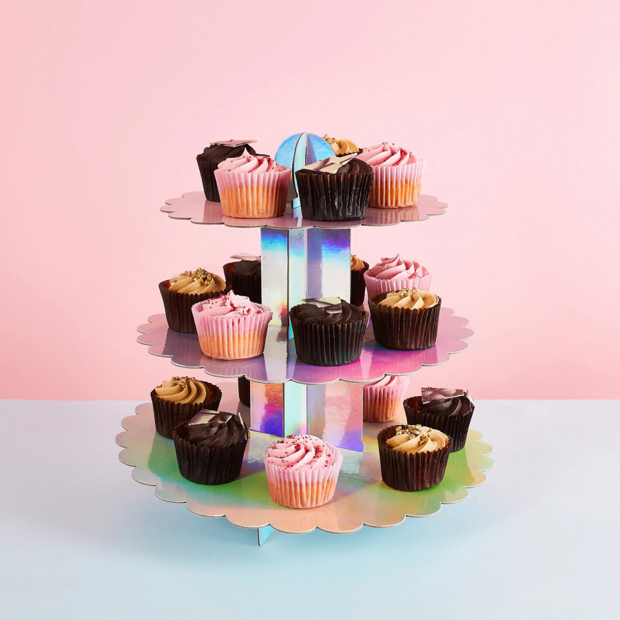 Iridescent 3 Tier Cake Stand 34cm x 34cm