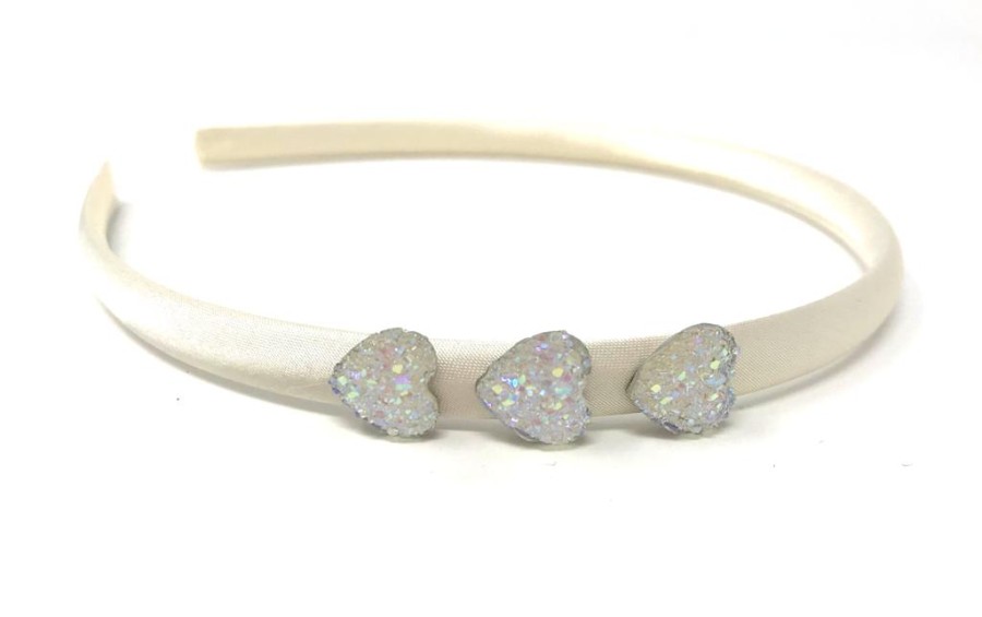 Click to view product details and reviews for Ivory Glitter Heart Headband.