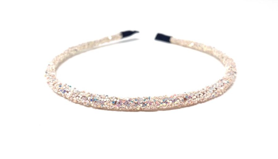 Click to view product details and reviews for Ivory Iridescent Glitter Headband.