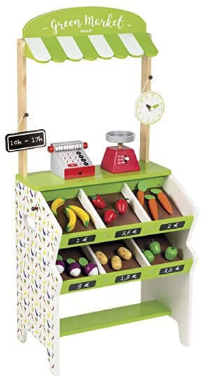 Janod Wooden Green Market Grocery Stall