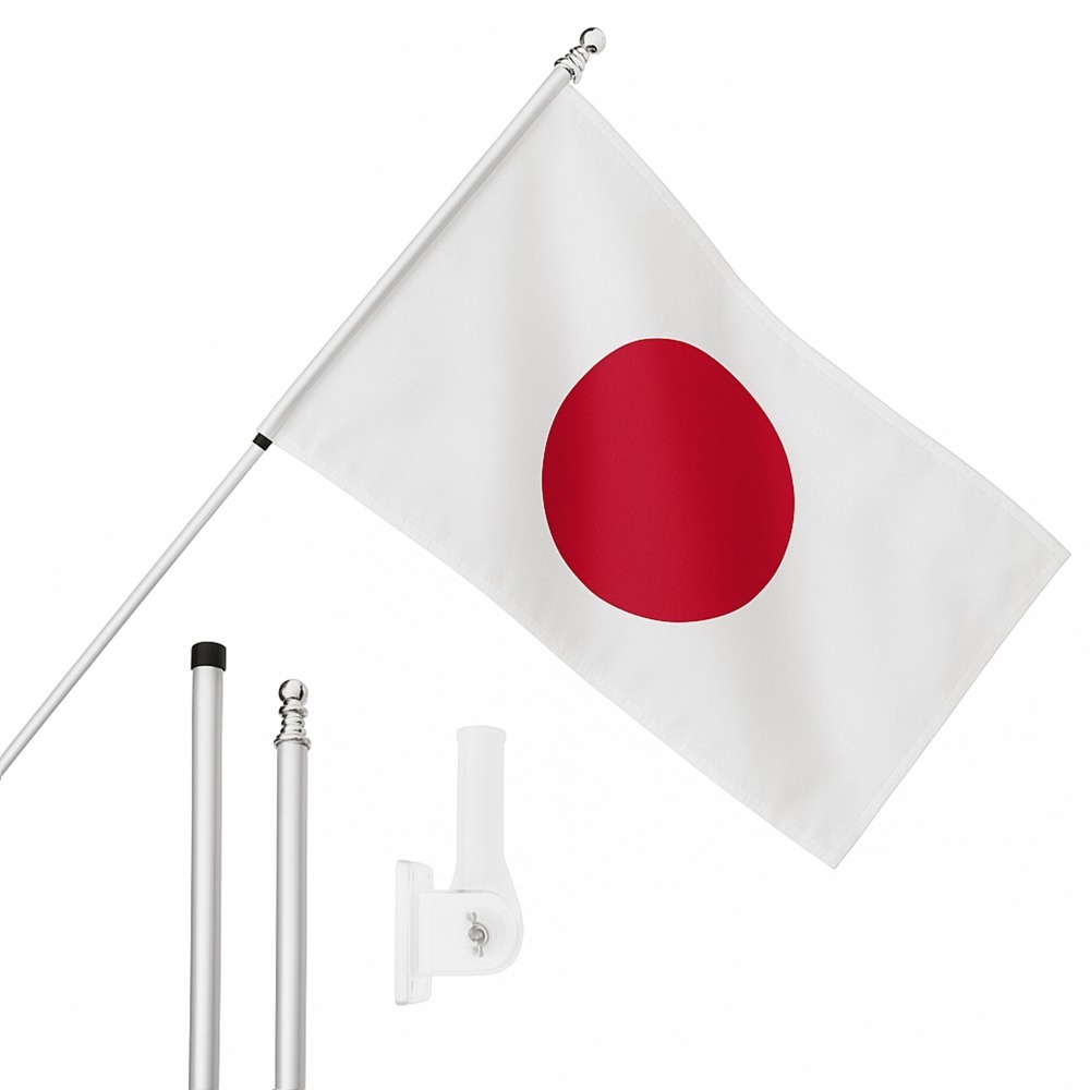 Click to view product details and reviews for Large 5ft X 3ft Japan Flag With 6ft Pole Wall Bracket.
