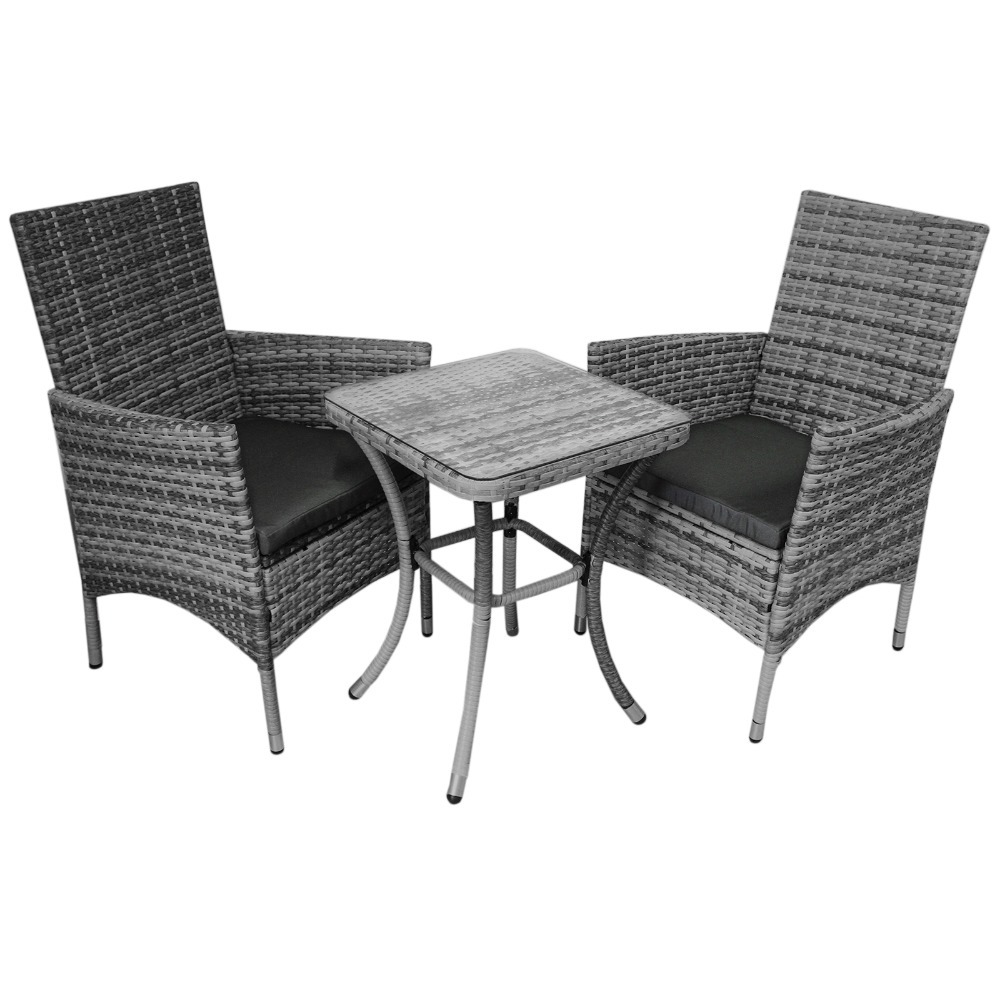 Jardí Rattan Bistro Set Grey Cazaar