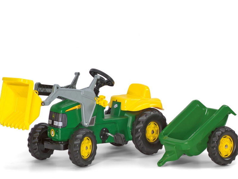 John Deere Tractor with Frontloader and Trailer
