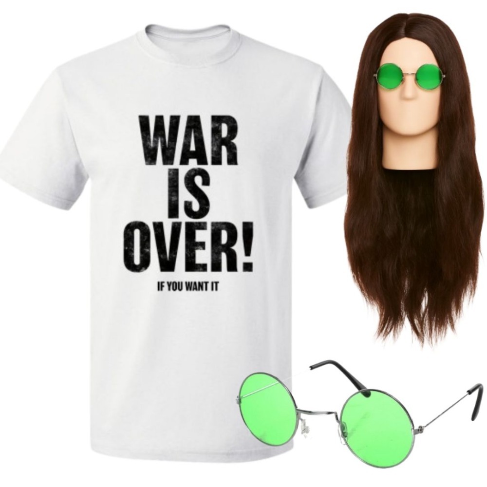 Click to view product details and reviews for Adults 60s Pop Icon Costume 3 Pcs T Shirt Wig Glasses Large.