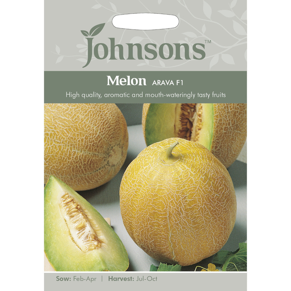 Johnsons Melon Grow Your Own Fresh Fruit & Vegetables Arava F1 Seeds Packet