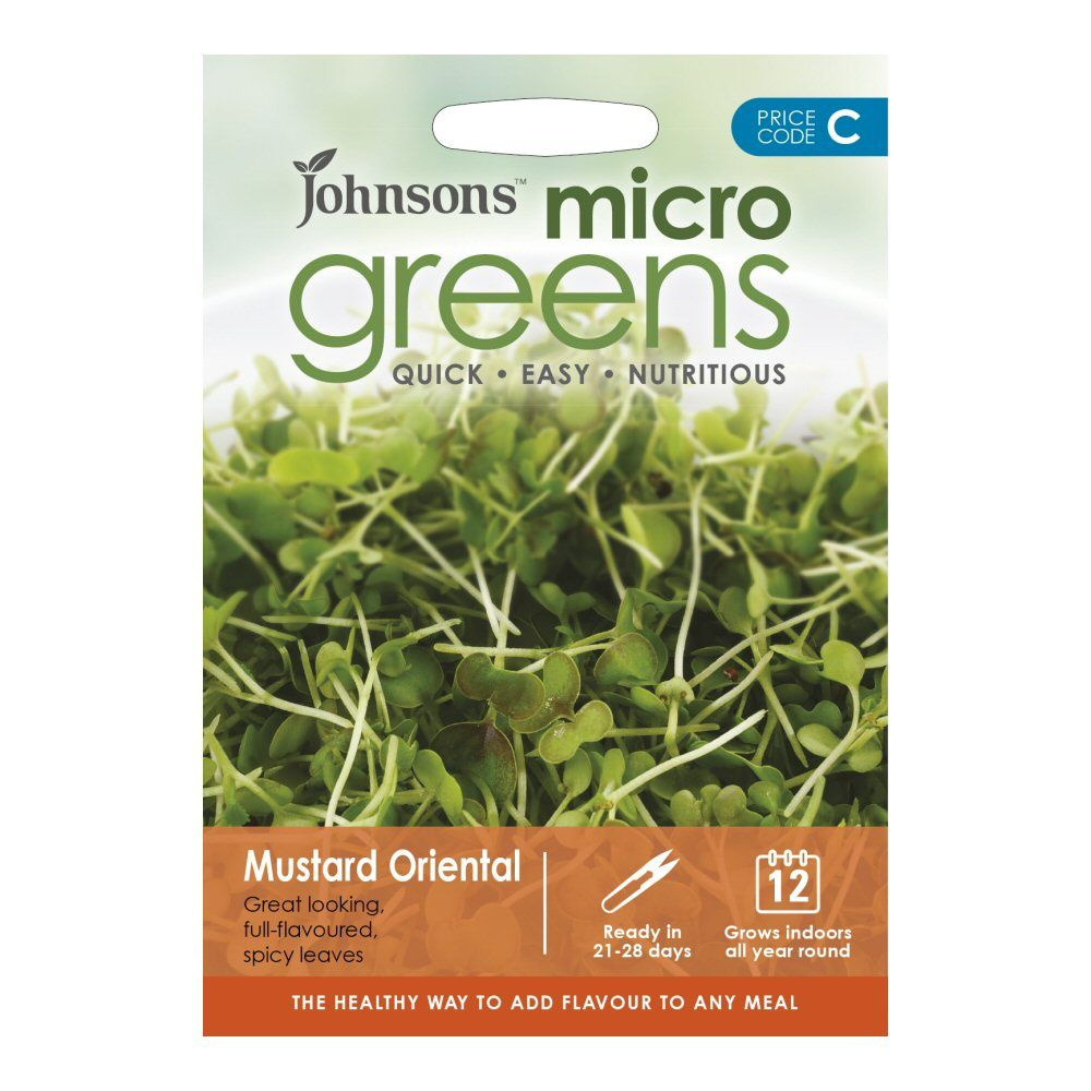 Johnsons Micro Greens Oriental Mustard Grow Your Own Vegetables Seeds Packet
