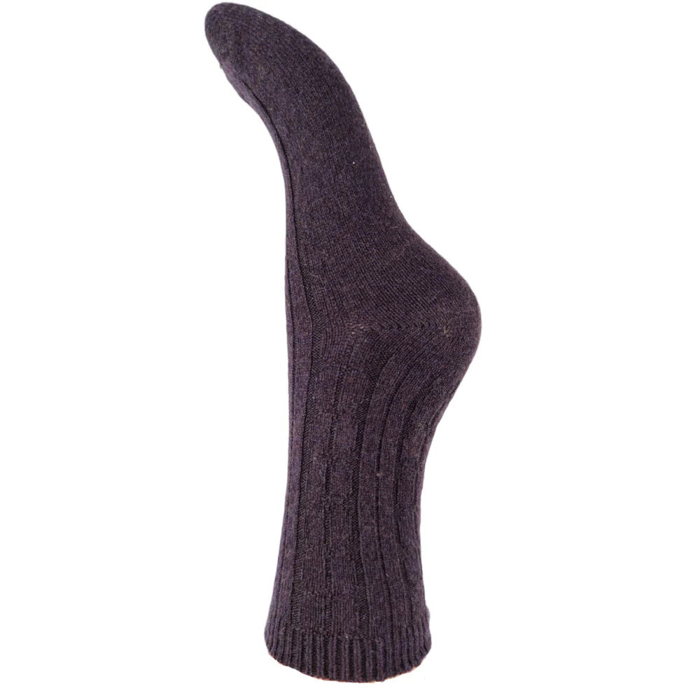 Joya Ladies Ribbed Socks Soft Warm Wool Blend Women's UK 4-7 - Aubergine