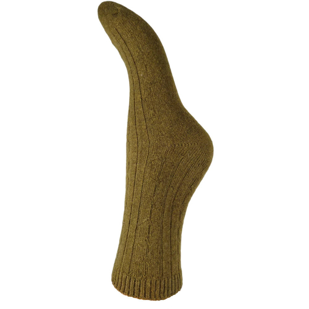 Joya Ladies Ribbed Socks Soft Warm Wool Blend Women's UK 4-7 - Olive Green
