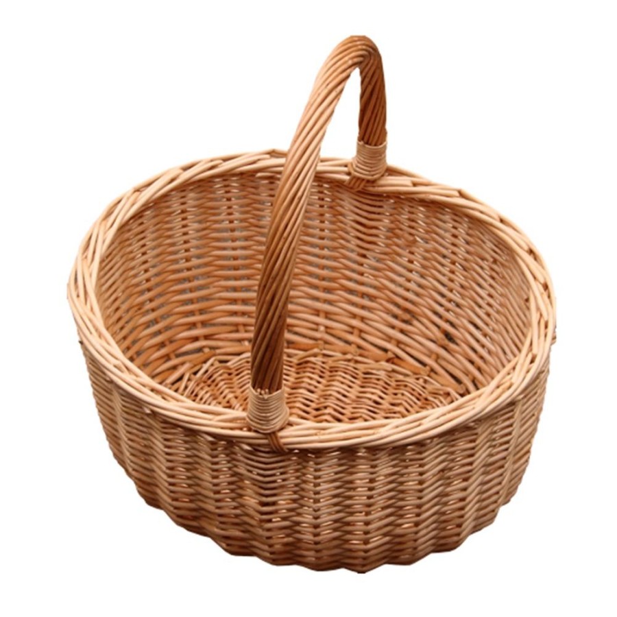 Red Hamper Cesto In Vimini Di Salice Per Spesa - Marrone, 24x28x14 Cm, Fatto A Mano Con Materiali Naturali