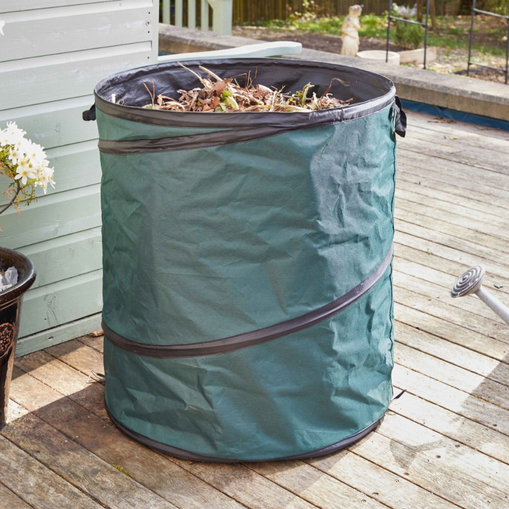 Jumbo Folding Garden Waste Bag Pop-Up Spring Bin & 2 x Durable Handles 200L