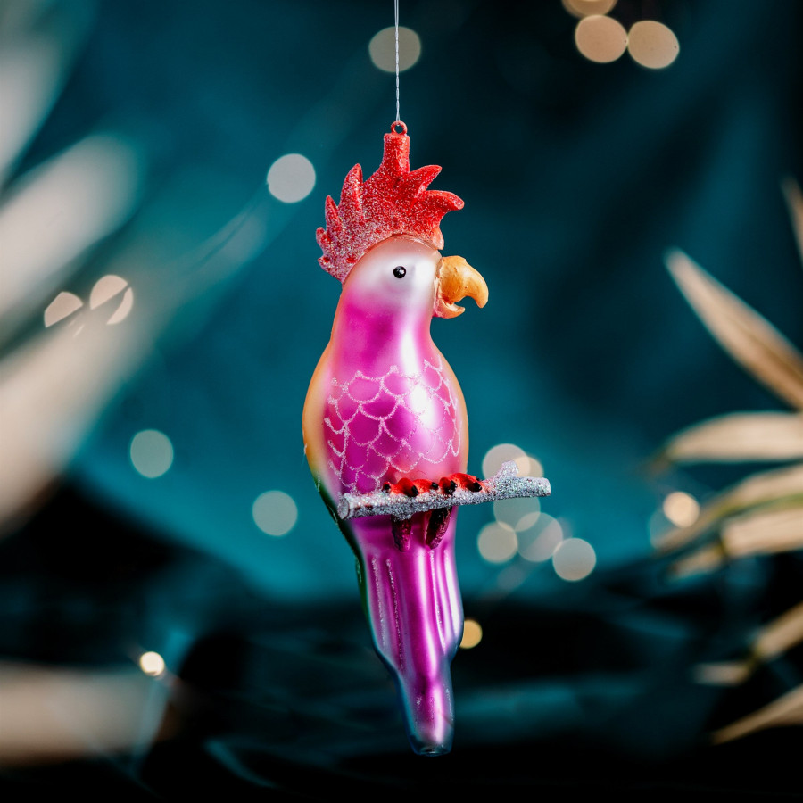 Click to view product details and reviews for Jungle Fun Parrot Shaped Bauble Hanging Decoration.