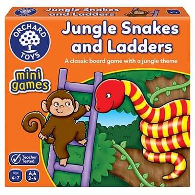 Jungle Snakes and Ladders Mini Game by Orchard Toys