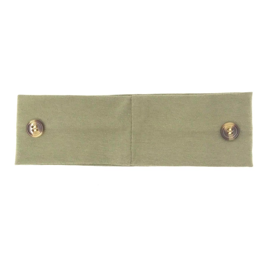 Click to view product details and reviews for Khaki Green Elasticated Button Headband Ear Protector.