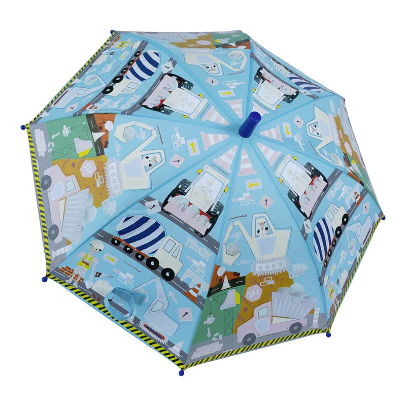 Kids Umbrella Colour Changing Girls Boys Floss & Rock Transparent Construction